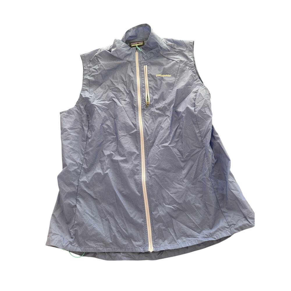 Patagonia Women's Lightweight Ripstop Zip Vest Blue Size Large Hiking Run